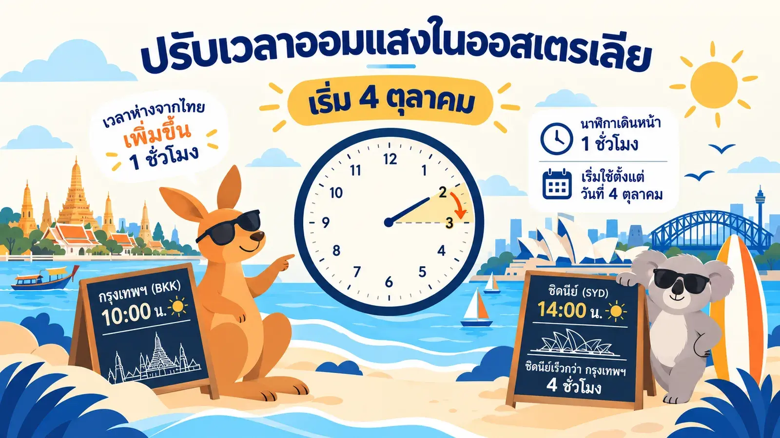 Daylight Saving ออสเตรเลีย เริ่ม 4 ตุลาคม