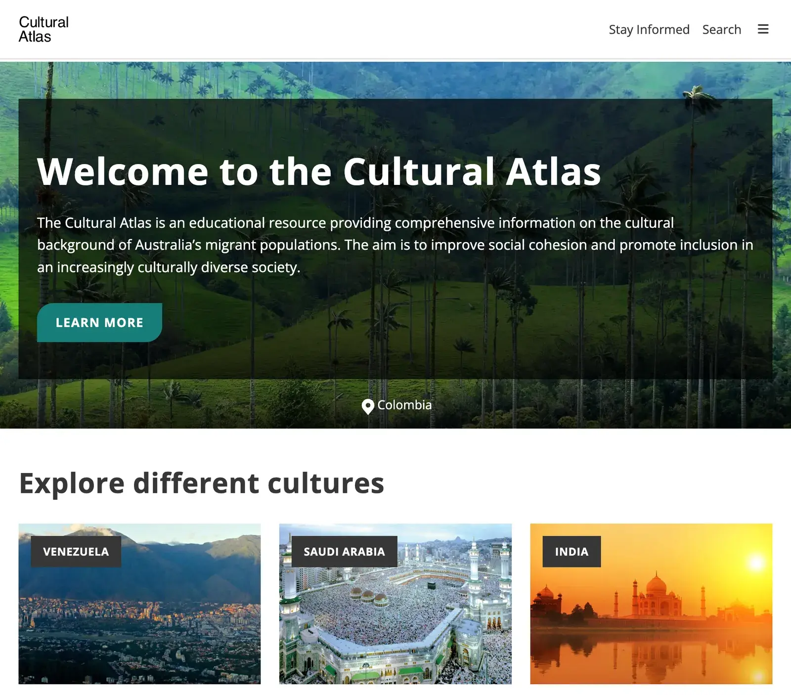 The culture atlas homepage